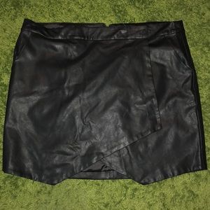 Forever 21 Faux Leather Mini Wrap Skirt